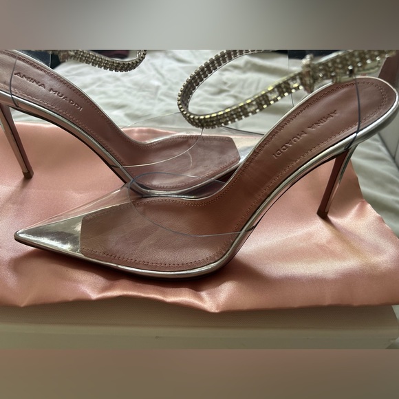 Authentic Amina Muaddi Ursina Glass Pump size 6.5 - Picture 2 of 4